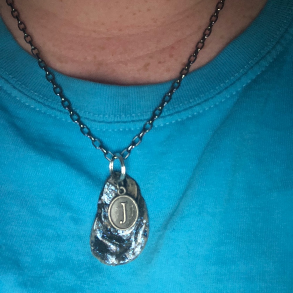 Eastern Oyster Shell necklace. Handmade.